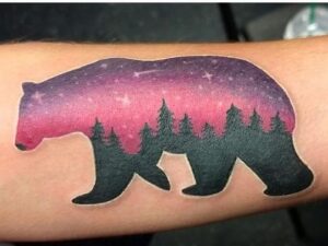night sky bear tattoo