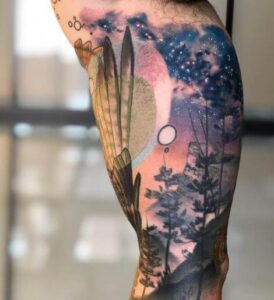night sky moon tattoo