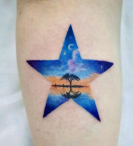 night sky star tattoo