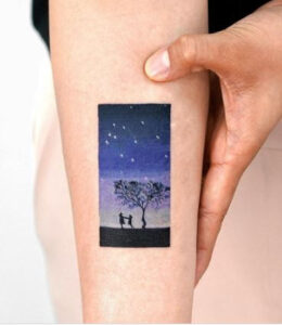 night sky tattoo minimalist