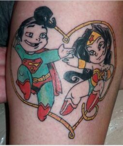 superman wonder woman tattoo