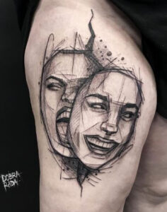 two face side tattoo 3