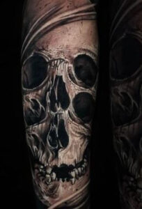 two face skull tattoo 2
