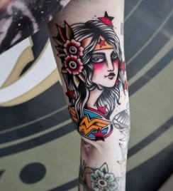 wonder woman face tattoo