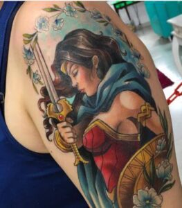 wonder women strength tattoo