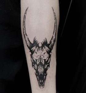 Black Goat Skull Tattoo