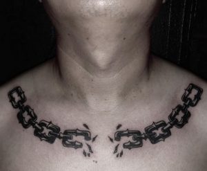 Broken Chain Neck Tattoo