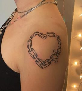 Broken Chain Shoulder Tattoo