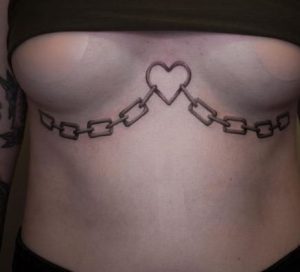 Chain Underboob Tattoo