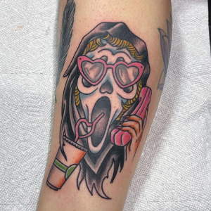 Chilling Girly Ghostface Tattoo