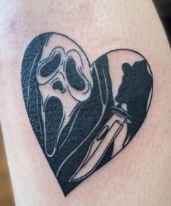 Heart-Shaped Ghostface Tattoo
