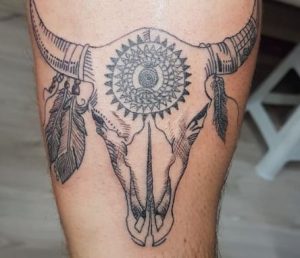Longhorn Cow Tattoo