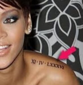 Rihanna's Roman Tattoo