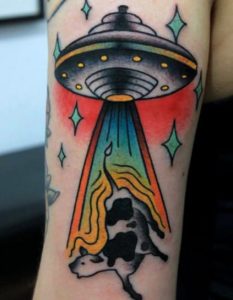 UFO Cow Tattoo