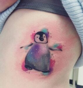 Watercolor Penguin Tattoo