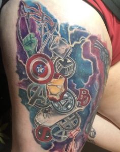 Avengers Thigh Tattoo