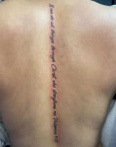 Bible Verse Quote Spine Tattoo