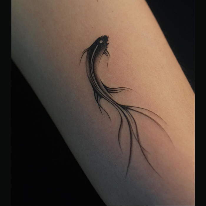 Black Koi Fish Tattoo