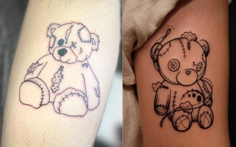 Broken Teddy Bear Tattoo
