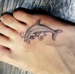 Dolphin Tattoos on foot