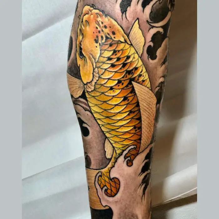 Gold Koi Fish Tattoo