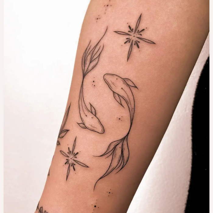 Koi fish yin yang tattoo