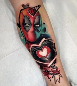 Deadpool Leg Tattoo
