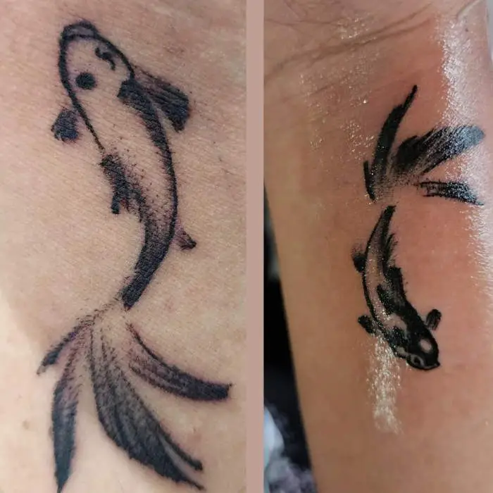 Matching koi fish tattoo