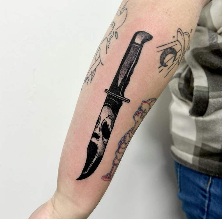 Scream Knife Tattoo