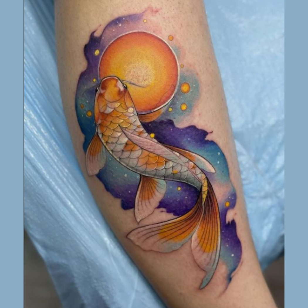 Sun Koi Fish Tattoo