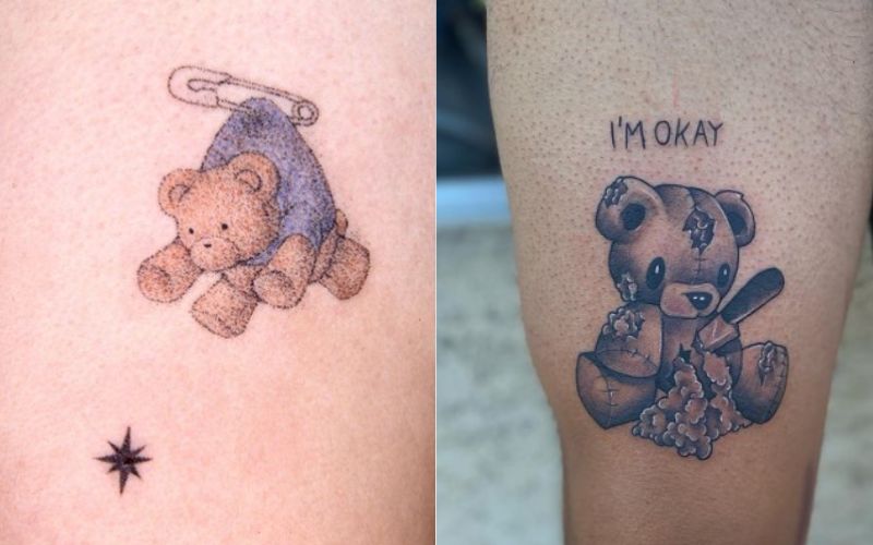 Teddy Bear Female Tattoo Idea