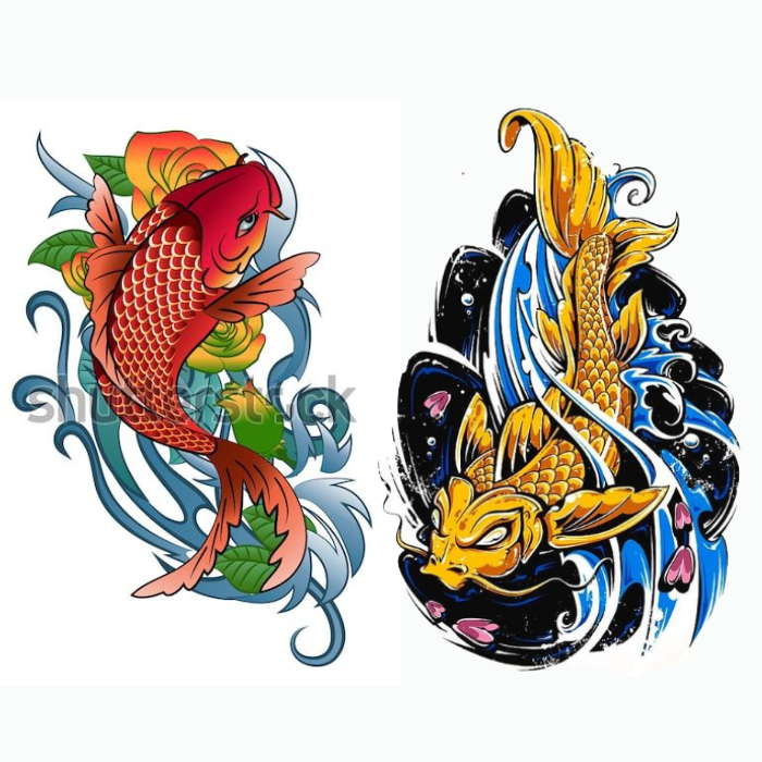 Vector koi fish tattoo
