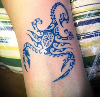 blue scorpion tattoo