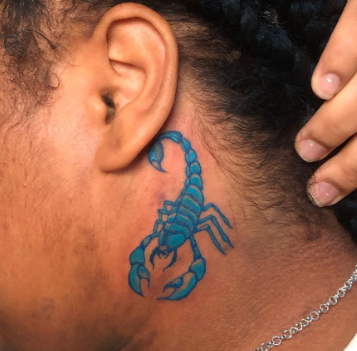 blue scorpion tattoo