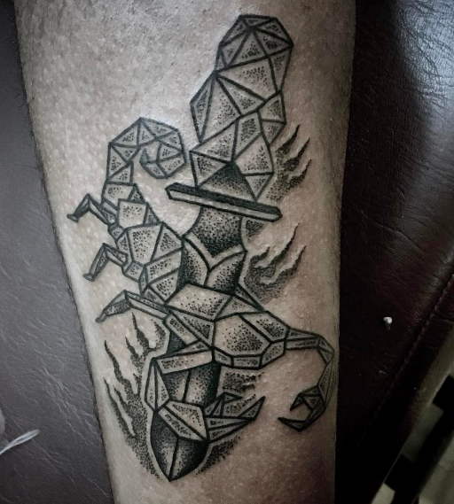 geometric scorpion tattoo