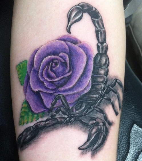 girly feminine scorpion tattoo