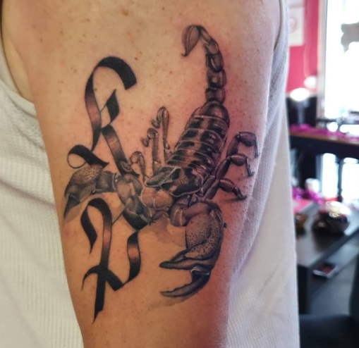 half sleeve scorpion tattoo