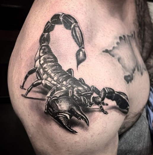 scorpion shoulder tattoo