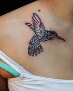 Hummingbird Black Neck Tattoo
