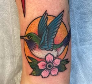 Hummingbird Daisy Tattoo