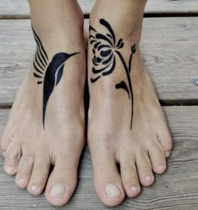 Hummingbird Foot Tattoo