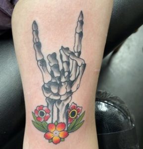 Traditional Skeleton Hand Tattoo