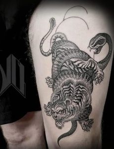 Snake And Tiger Tattoo