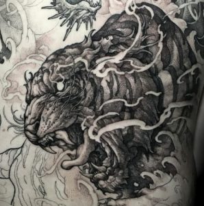 Traditional Japanese Tiger Dragon Tattoo