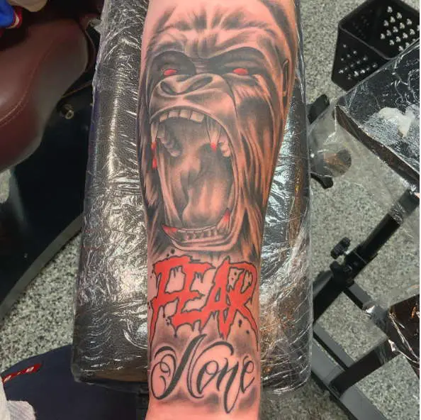 Fear None Forearm Tattoo