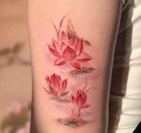 Japanese water lily tattoo