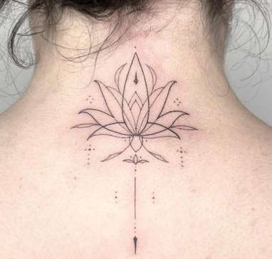 Minimalist water lily tattoo