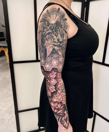 Water lily sleeve tattoo