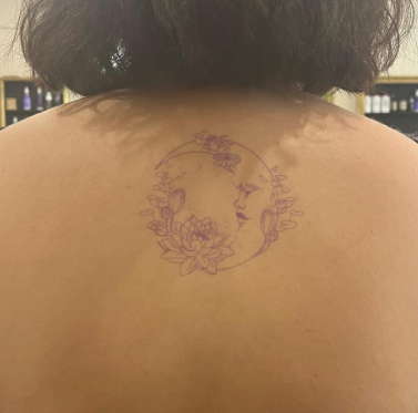 Water lily tattoo fine line