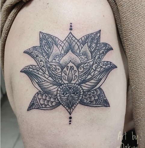 Water lily with a mandala stem